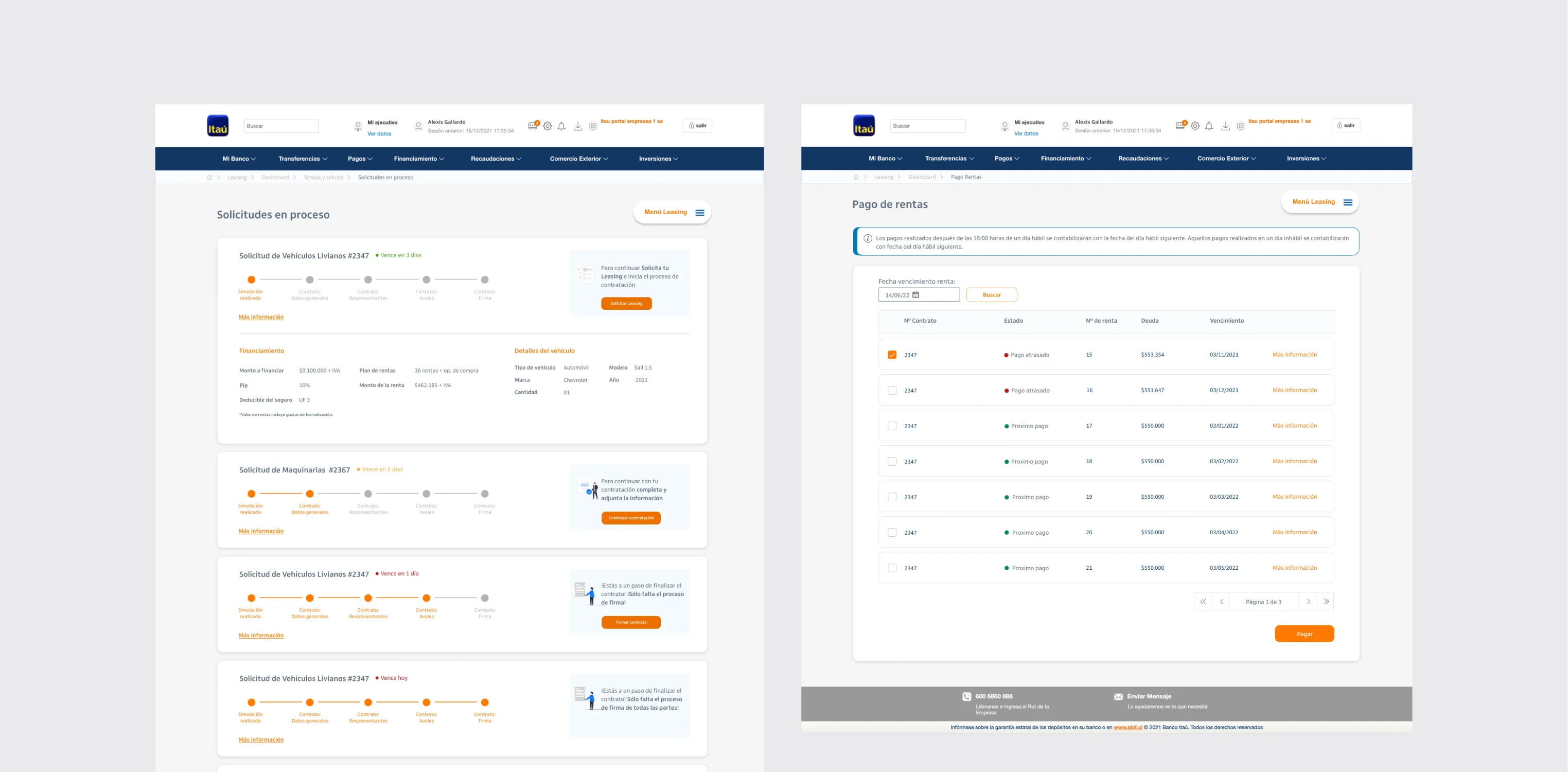 Imágen del proyecto Leasing digital Itaú